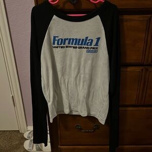 Large black and white formula one 2023 tshirt from PacSun
